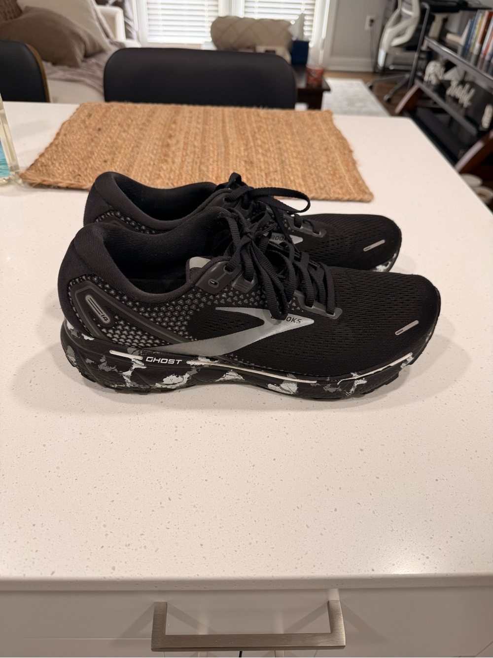 Brooks Ghost Men’s Running Shoes - Black with White Marbled Midsole